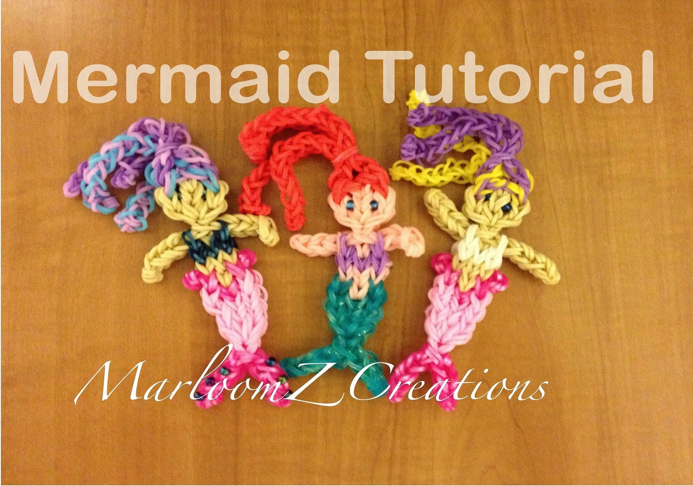 Rainbow Loom Ariel. Mermaid Doll Charm - Original Design Gomitas  sirène élastique