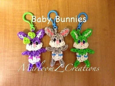 Rainbow Loom Baby Easter Bunny: conejito bebe konijntje met luiertje