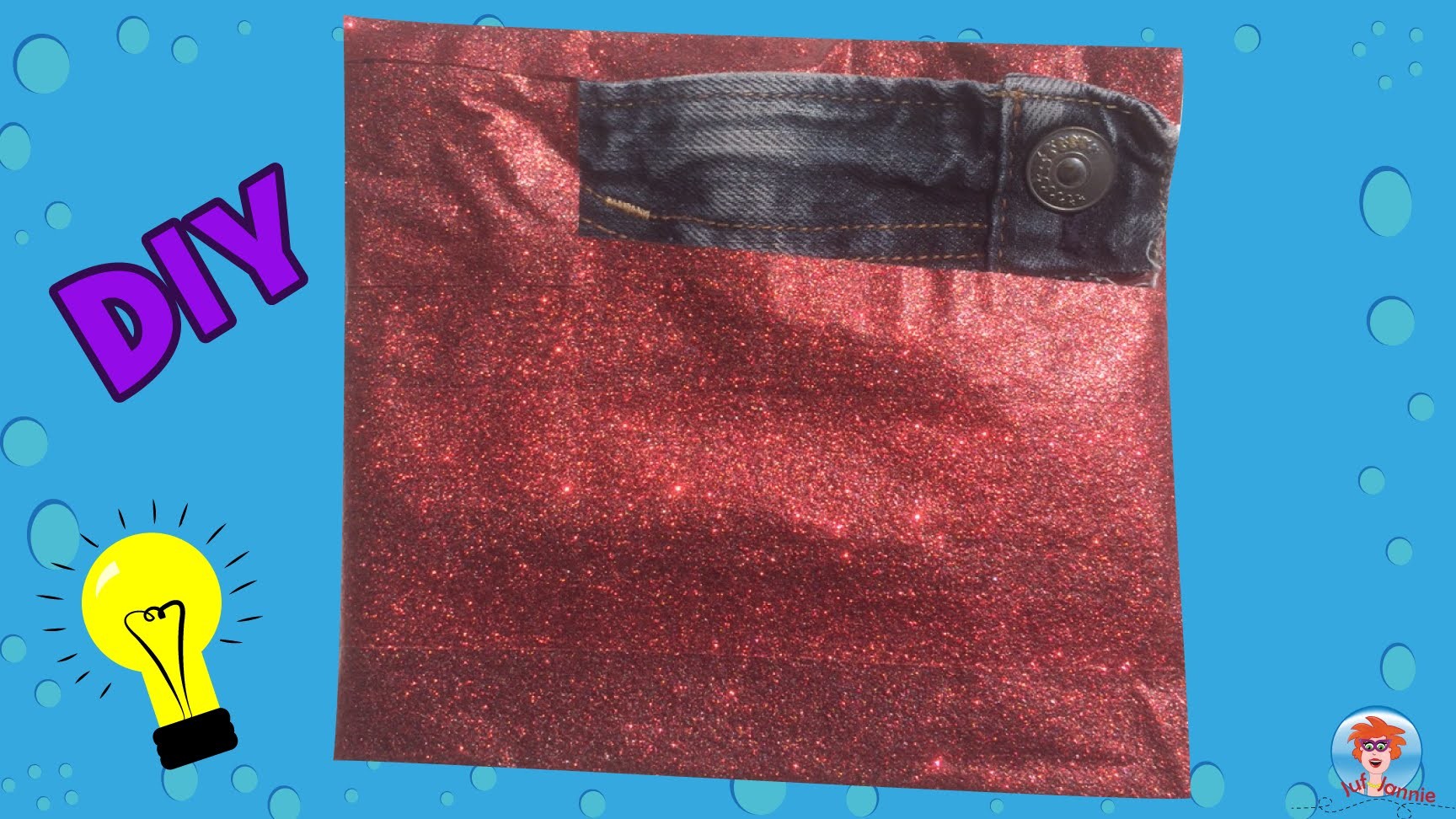 Duck tape etui of portemonnaie knutselen van rode glittertape