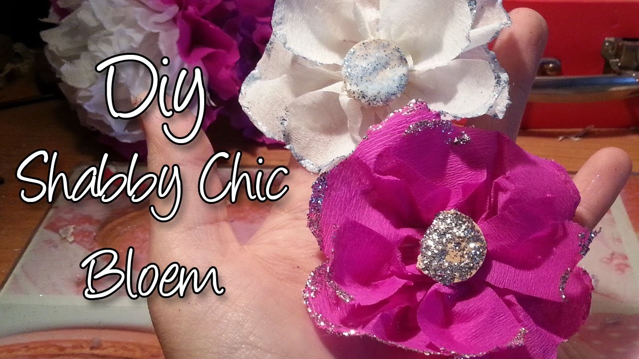 Hoe maak je een Shabby Chic Crepe papier bloem? Glitterend!