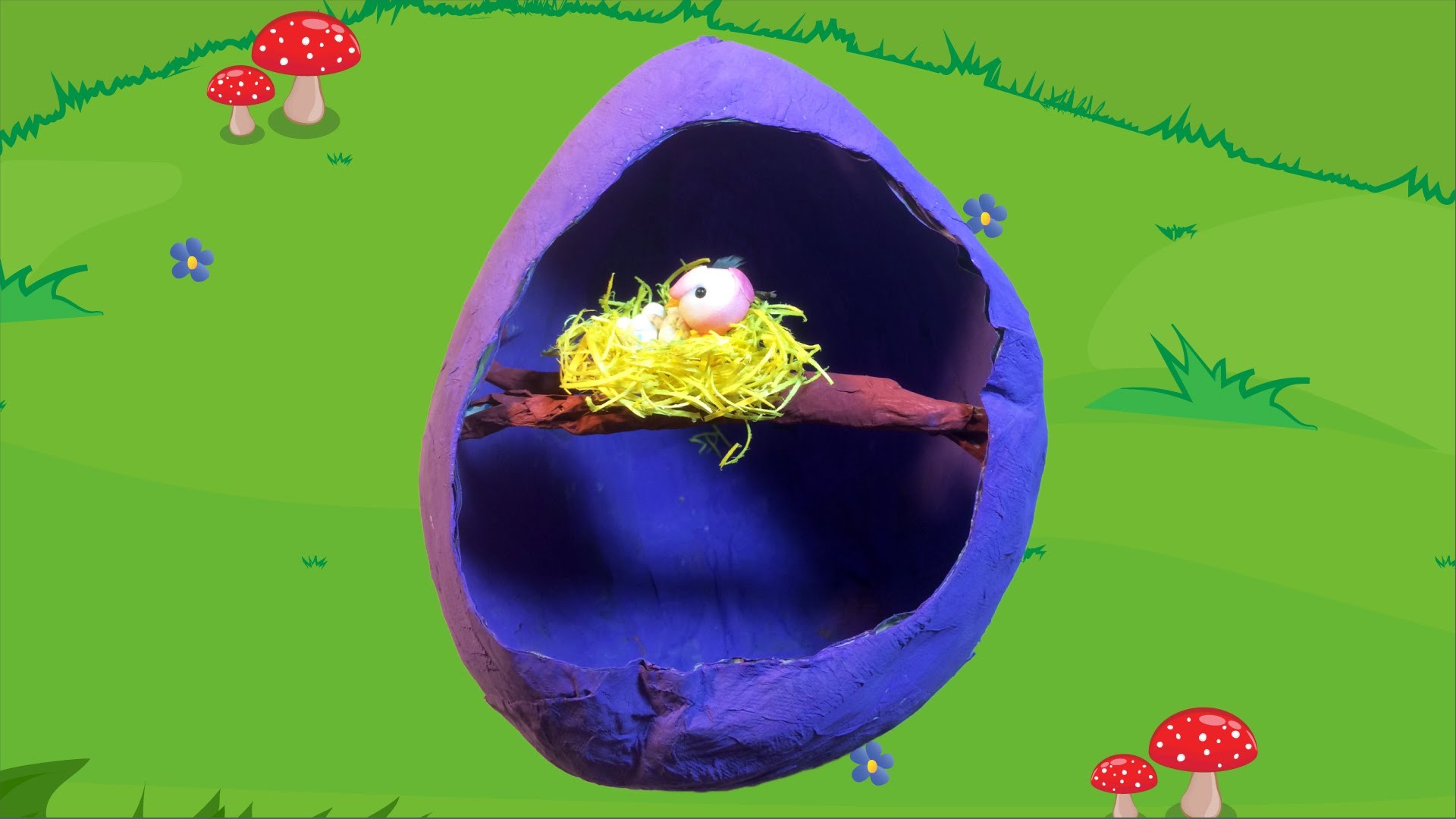 Papier-maché ei met een vogelnest knutselen voor thema Pasen of lente