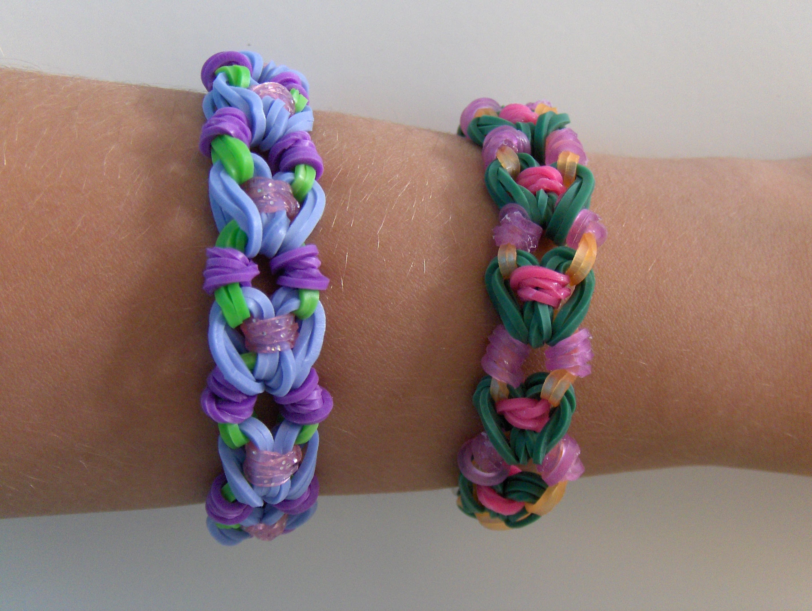 Rainbow Loom Nederlands, Dotted Hearts Armband. Dotted Hearts Bracelet (Original Design)