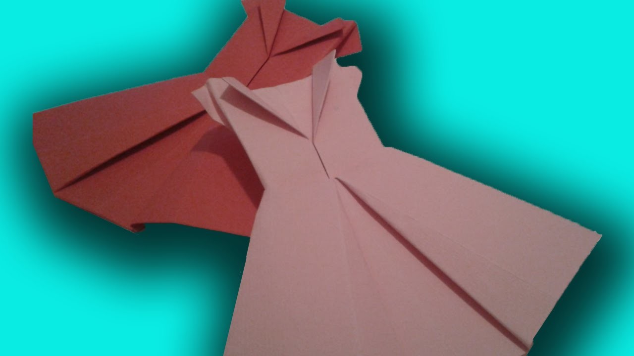 Origami jurk vouwen van papier - Knutsel Filmpjes