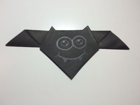 Vleermuis vouwen van papier (origami) - makkelijk om te knutselen met kinderen