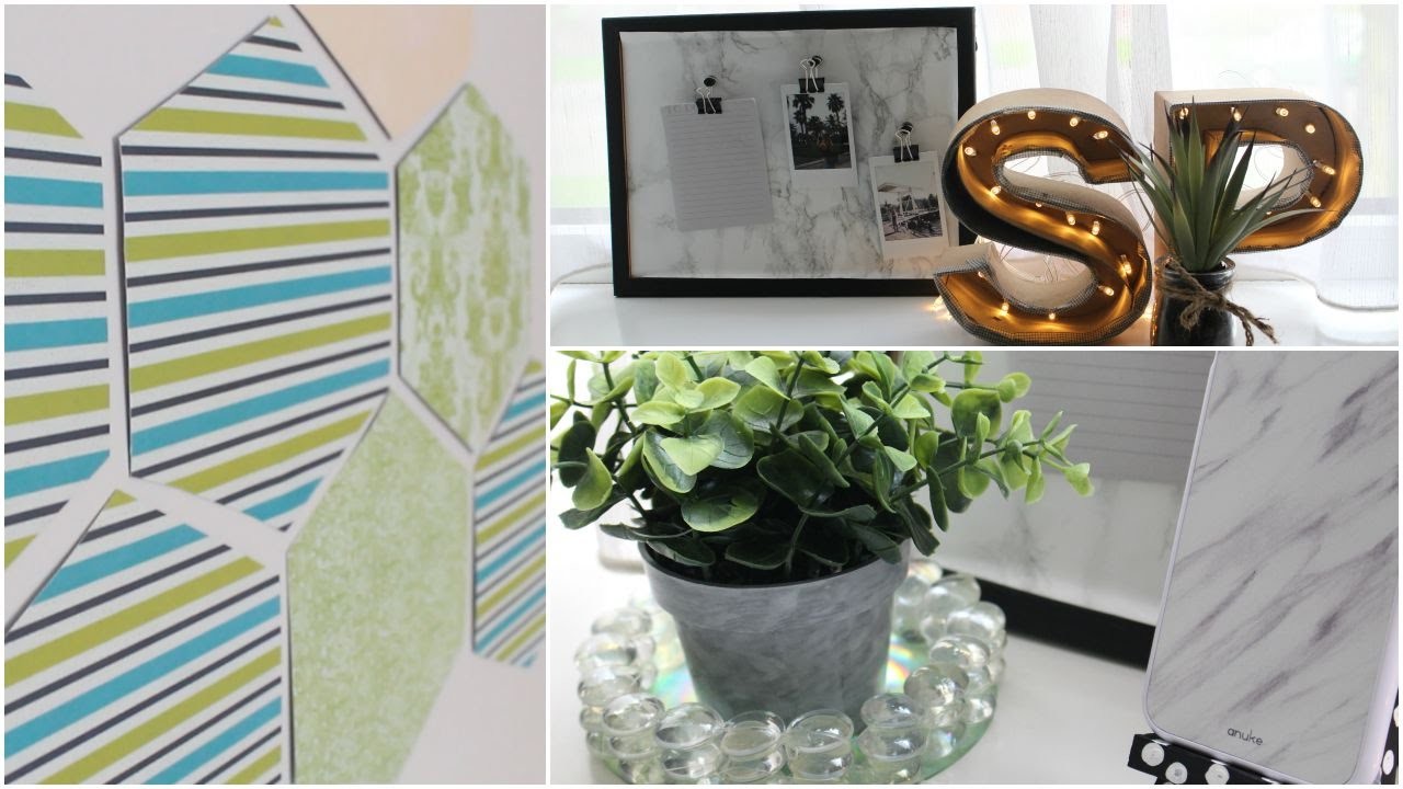 DIY Kamer Decoratie : Marble Print Prikbord , Letter Verlichting & Meer | Sabrina Putri