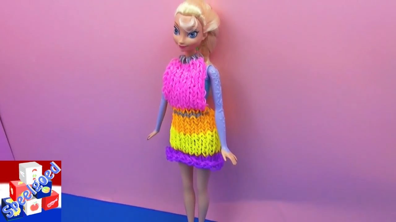 Prinses Elsa krijgt een jurk van loombandjes van Eva! Rainbow Loom Dress loombandjes
