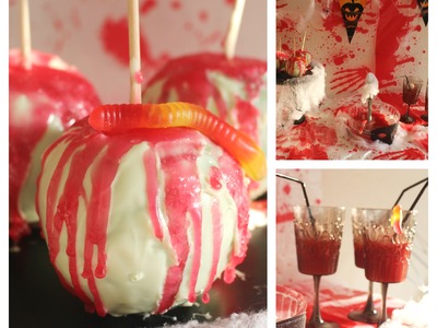 DIY Halloween bloed candy appels & bloed punch | Halloween Collab