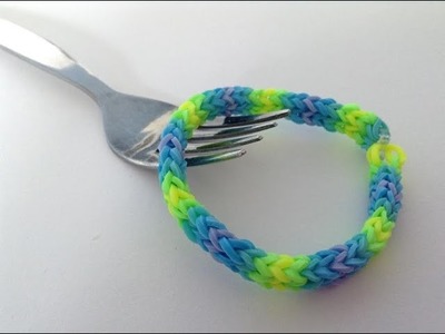 Rainbow loom Nederlands, Aztec armbandje, op een vork