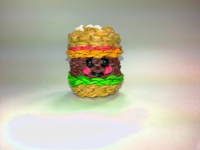 3-D Happy Hamburger Tutorial (Rainbow Loom)