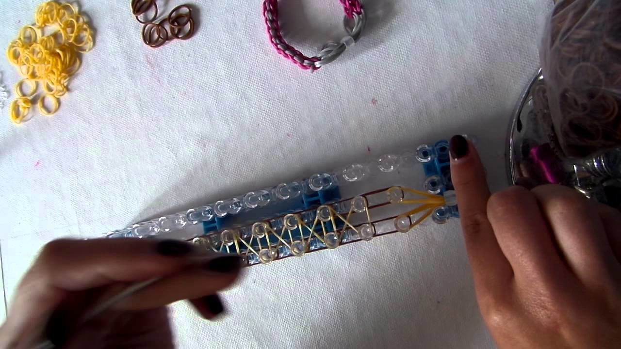 Rainbow loom band it tutorial strik armband bow bracelet NL nederlands