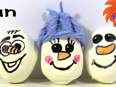 Maak je eigen stressbal Olaf sneeuwpop zonder bloem of meel - DIY Antistress Ball