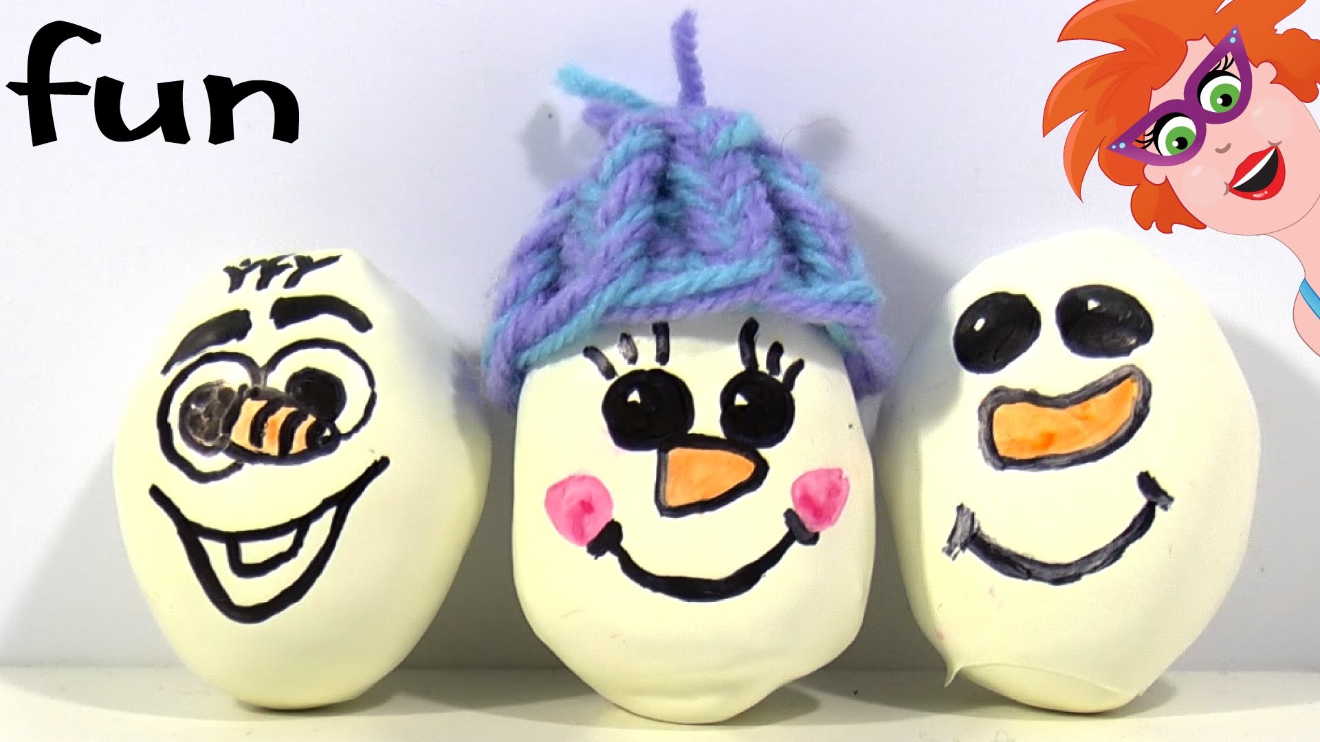 Maak je eigen stressbal Olaf sneeuwpop zonder bloem of meel - DIY Antistress Ball