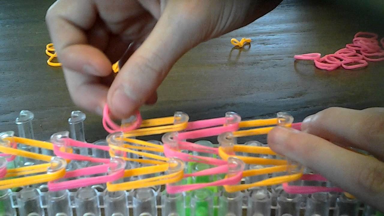 Rainbow loom basisarmband dubbele stiekjes