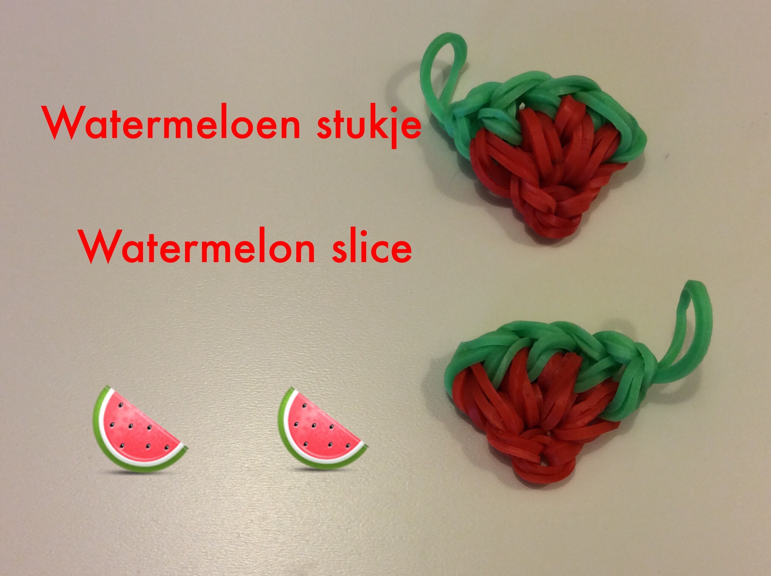 Rainbow Loom Nederlands | Watermeloen Stukje. Watermelon Slice