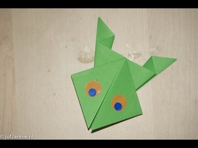 Origami met Juf Jannie - kikker vouwen van vouwpapier