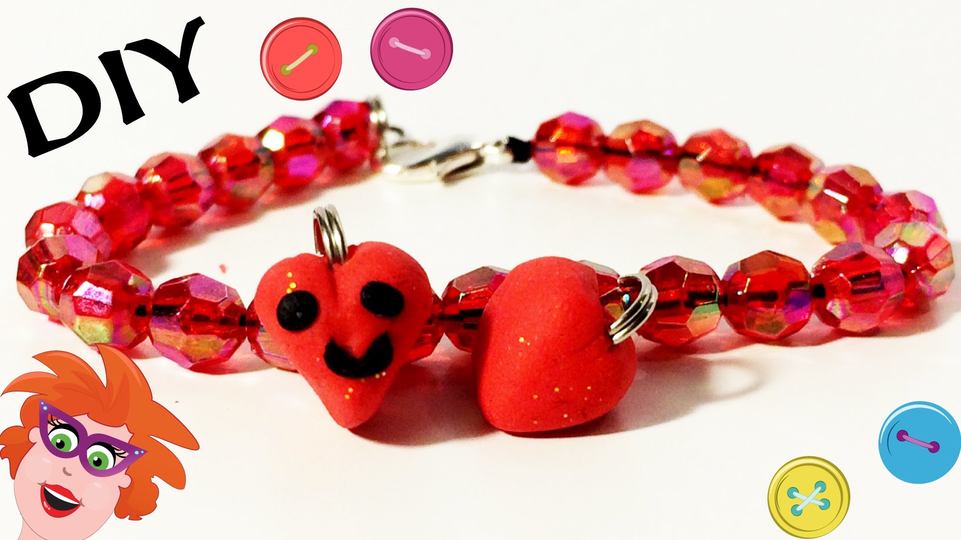 Nederlands DIY charm bracelets hearts - Zelf hartjes bedeltjes maken van Fimo klei