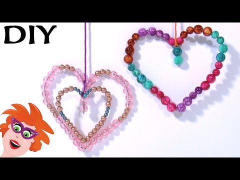 DIY Valentine's day - hartjes hanger met kralen knutselen