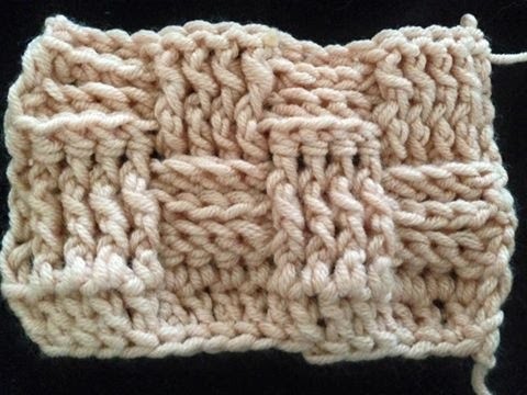 Mandensteek haken van by mom kim - crochet basketweave stitch