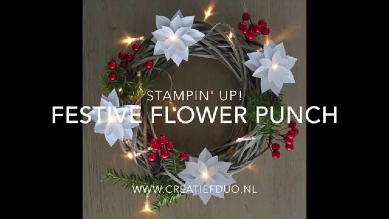 Kerst christmas festive flower punch stampin up nederlands