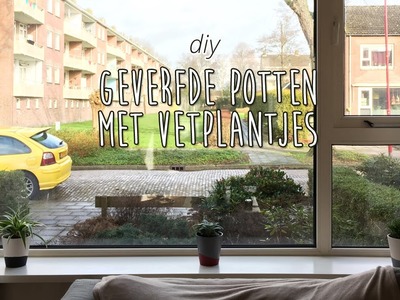 DIY geverfde potten met vetplantjes