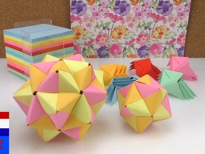 Origamister. stap-voor-stap origamihandleiding. 3D-ster van papier knutselen