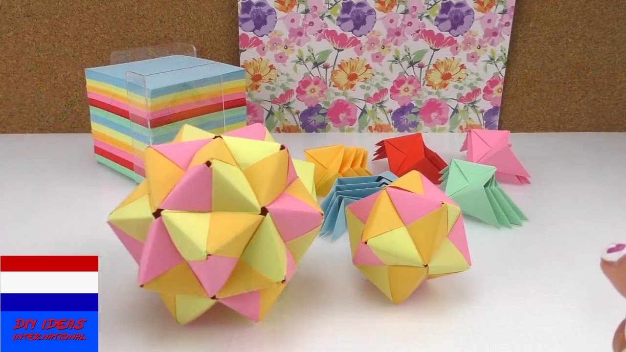 Origamister. stap-voor-stap origamihandleiding. 3D-ster van papier knutselen