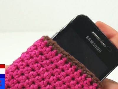 Telefoonhoesje haken eenvoudig Samsung iPhone smartphone roze schattig