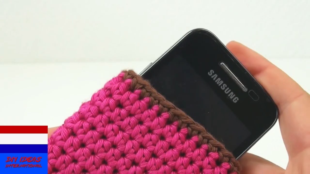 Telefoonhoesje haken eenvoudig Samsung iPhone smartphone roze schattig
