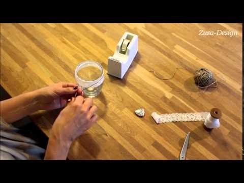 DIY waxinelichthouders met kant en touw | Zusa-Design