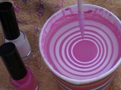 Pink and white water marble tutorial