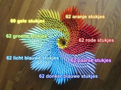 3d origami regenboog bakje