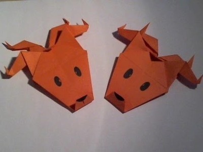 Christmas Decorations (part 5): Origami Reindeer Head. Origami Rendierhoofd