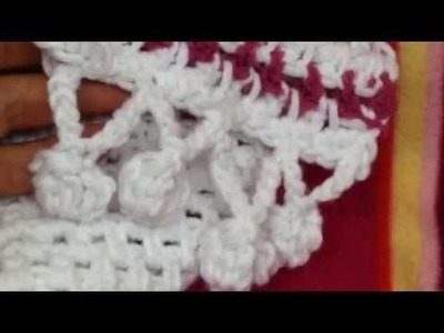 Bolletjes rand haken - crochet  pom pom