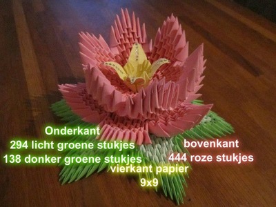 3d origami lotus bovenkant deel 3