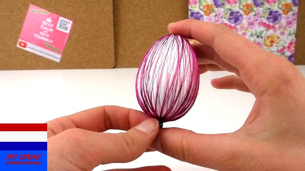 Paasei DIY. paaseieren van piepschuim versieren. decoratie-idee voor Pasen | Nederlands
