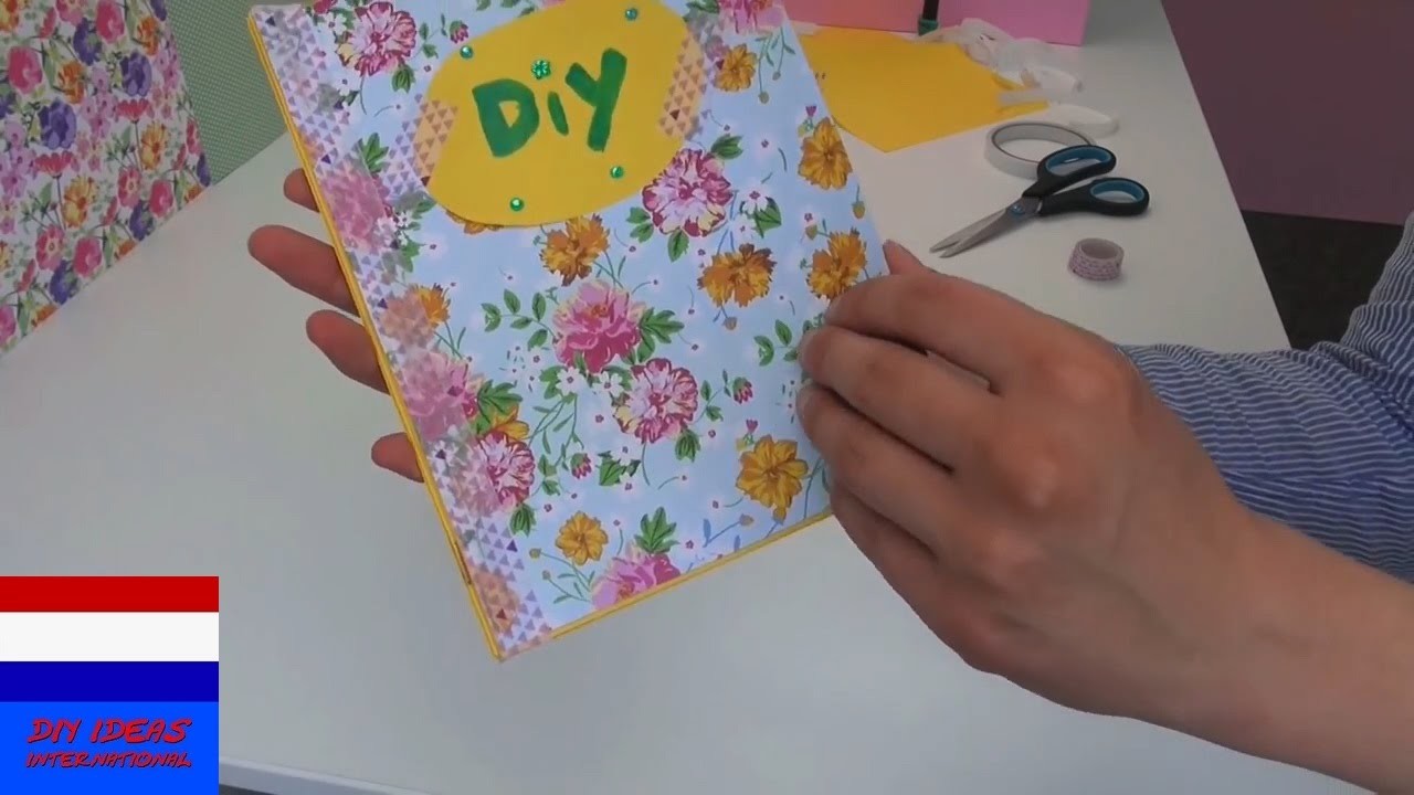 DIY zelf notitieboek.dagboek.adresboek maken en versieren