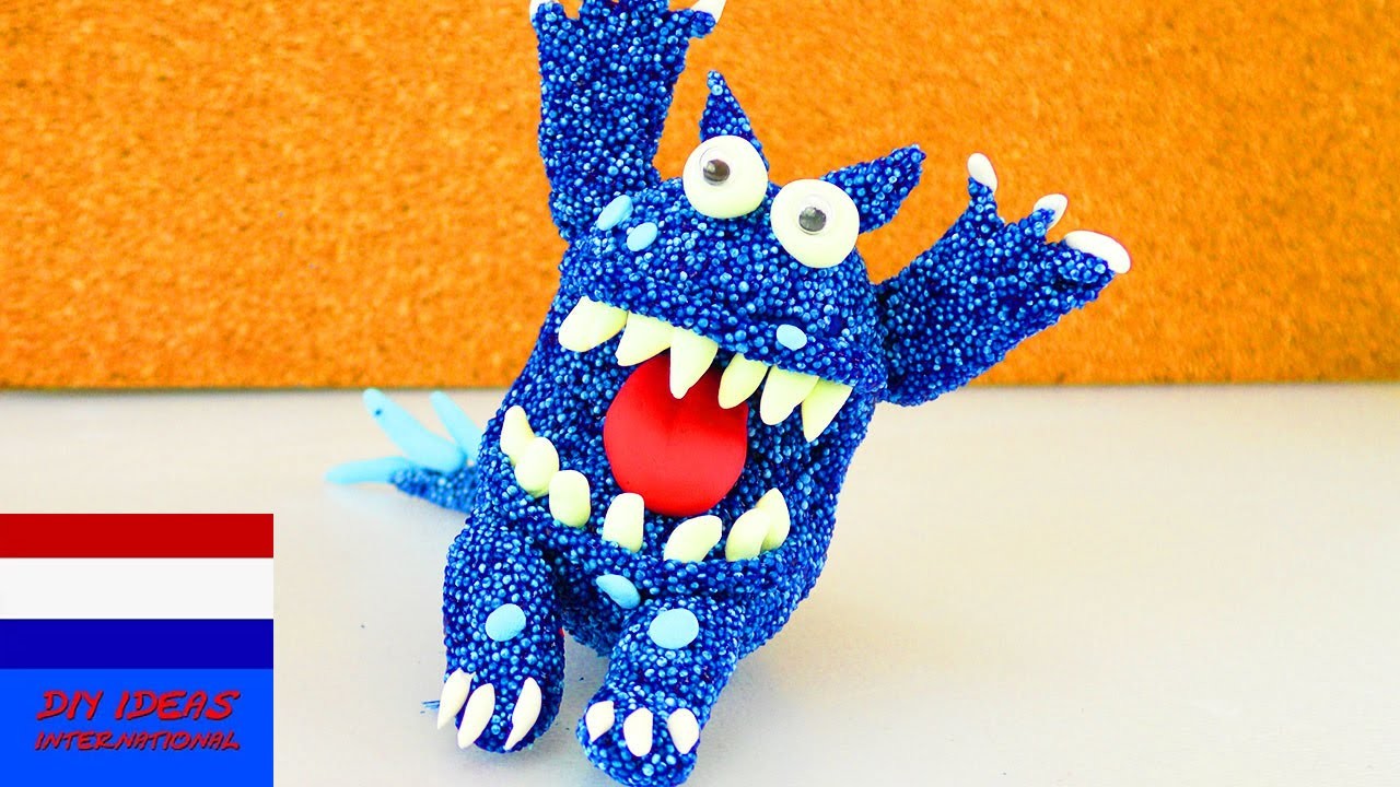 Ugly Monsters van schuimklei | DIY-set met foam clay en silk clay | blauw monster maken