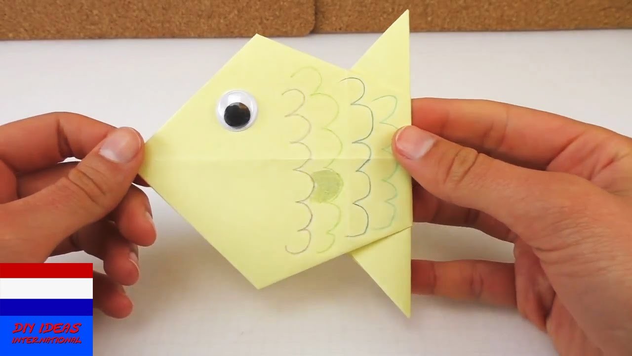 DIY eenvoudige origami - Hoe vouw ik een vis van papier? - handleiding