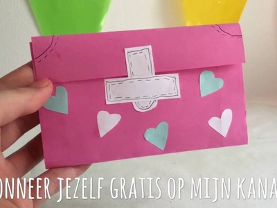 DIY Portefeuille. knutselen met papier handleiding voor kinderen (Nederlands)