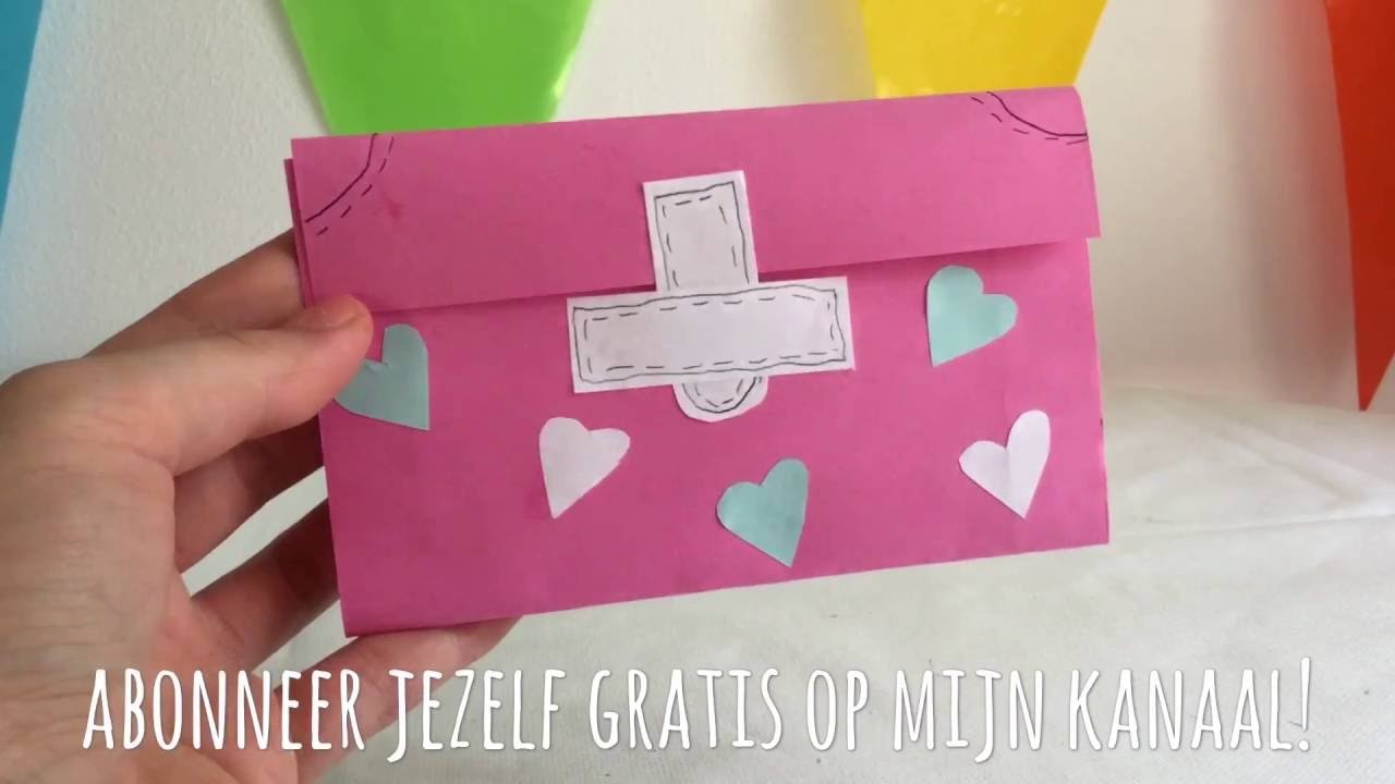 DIY Portefeuille. knutselen met papier handleiding voor kinderen (Nederlands)