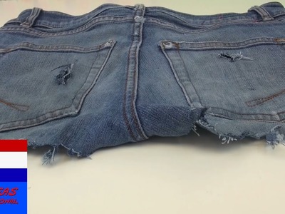 DIY jeansshort - zelf hotpants maken - kleding upcyclen