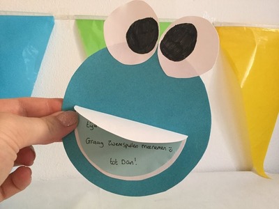 DIY Monster uitnodigingskaart zelf knutselen met papier - Doe het zelf ideeen (Nederlands)