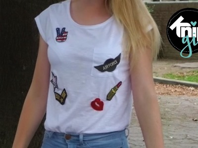 DIY shirt met patches | KNIPgirls Charissa