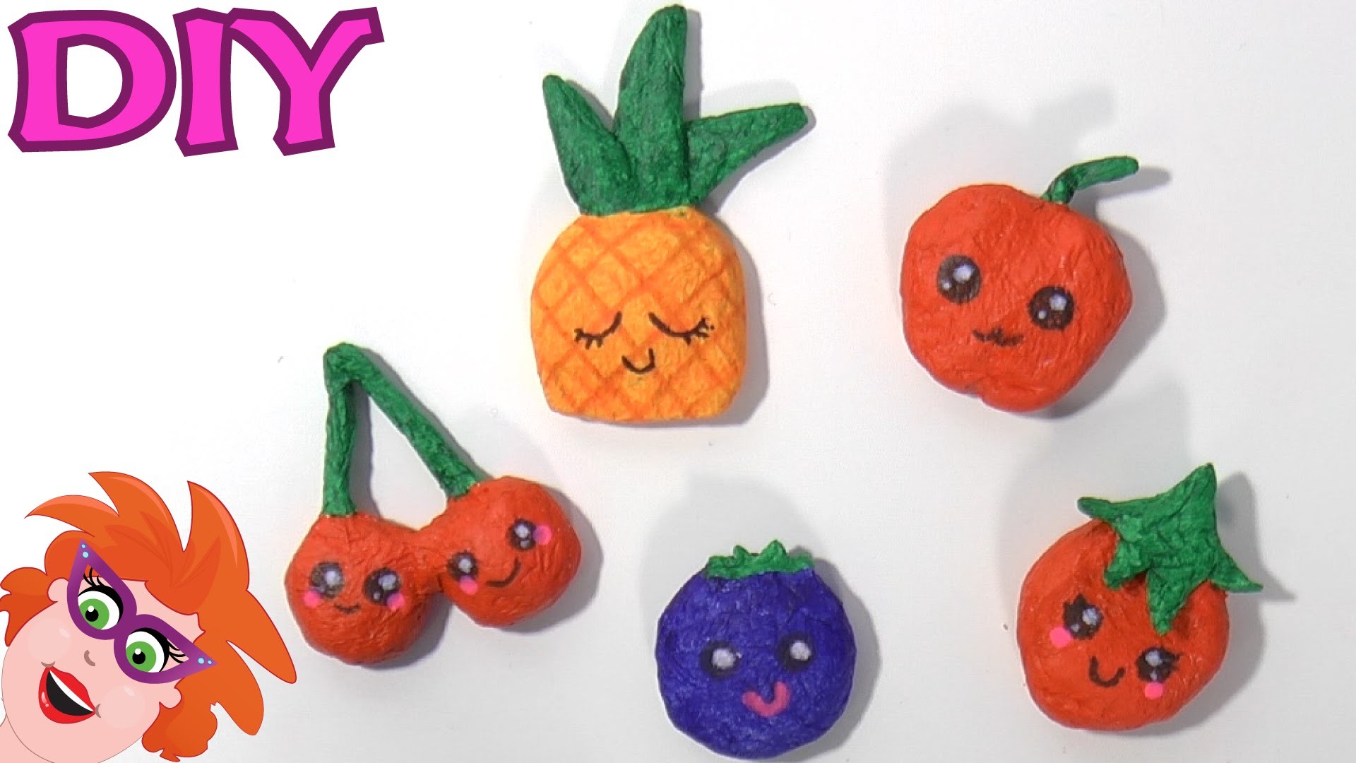 DIY fruitmagneetjes knutselen van papier mache