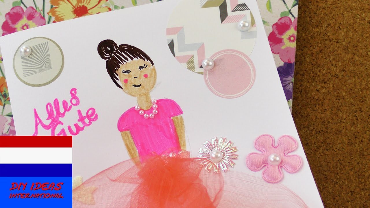 Balletkaart voor kleine ballerina's | DIY kaart versieren | als uitnodiging of voor verjaardag