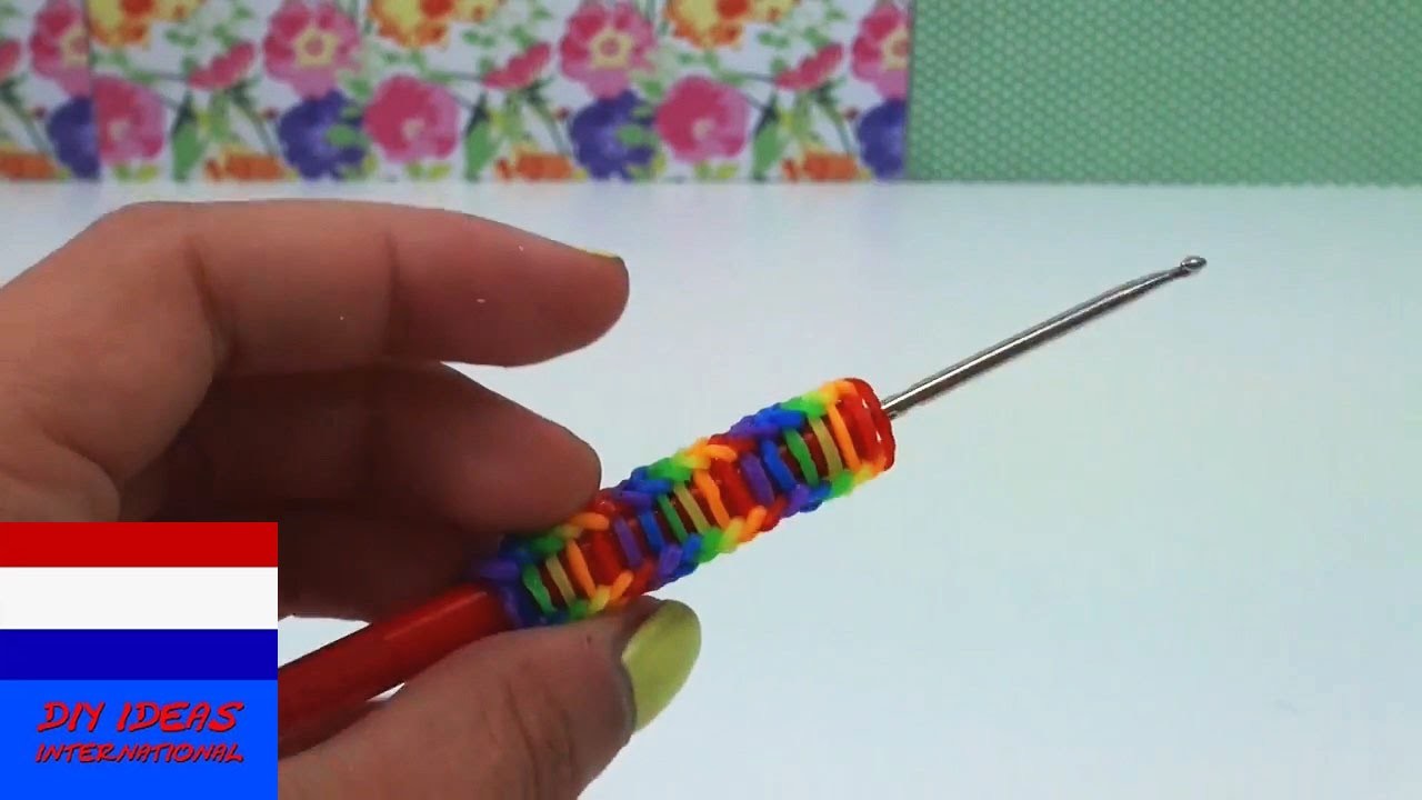 DIY loom bands stift - loom bands pencil grip - how to loom bands pen