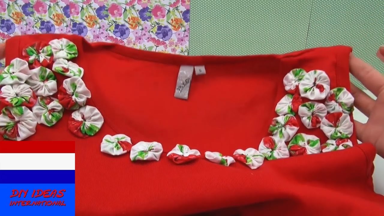 Upcycling DIY vintage shirt met bloemen versieren | oud t-shirt opfrissen