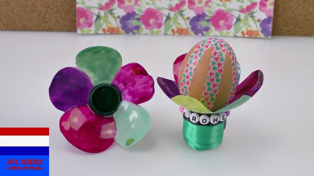 DIY eierdopje van waterfles | bloemeneierdopjes voor Pasen | leuke lentedecoratie