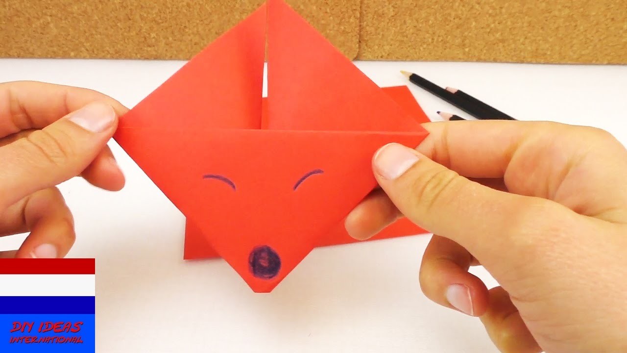 Origamivos Nederlands – handleiding – zelf vosje vouwen DIY