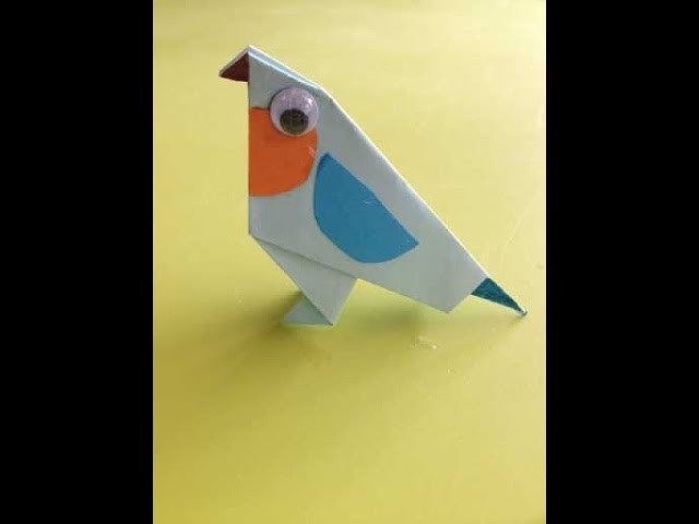 Origami met Juf Jannie - blauw vogeltje vouwen van vouwpapier